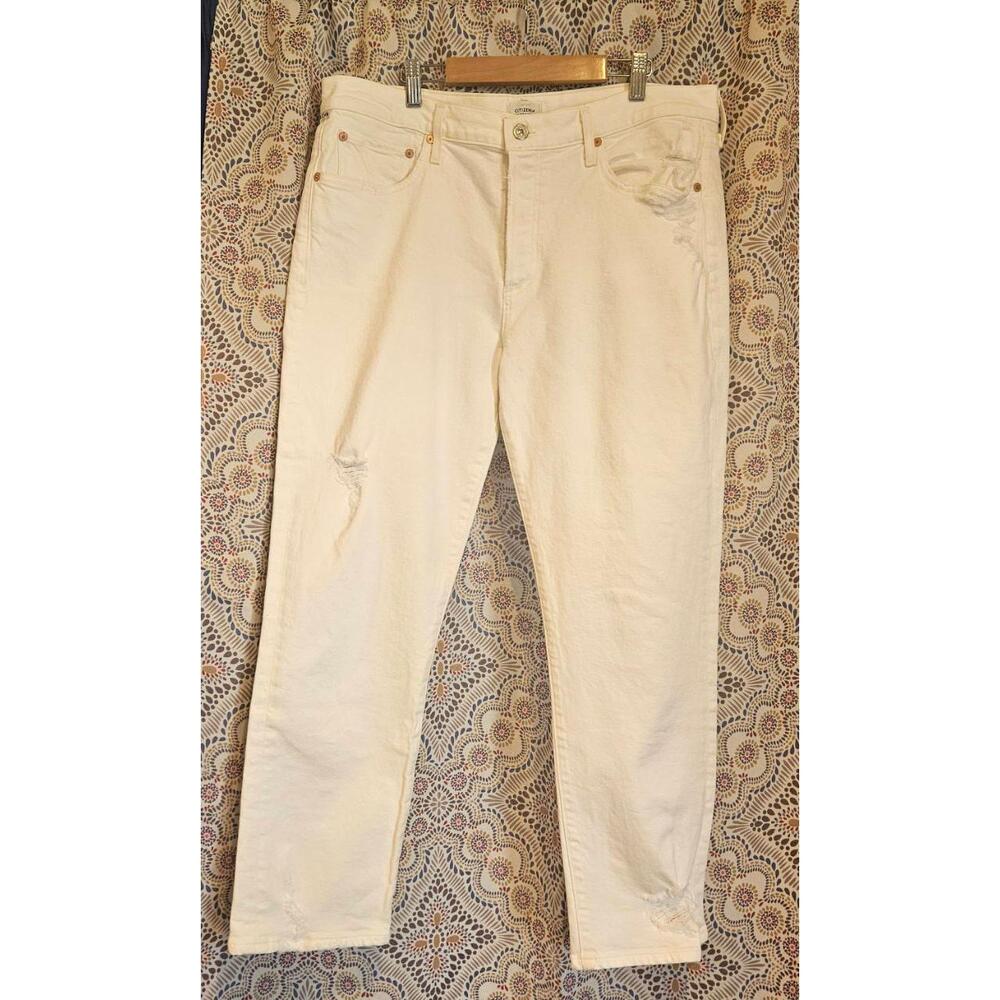 Citizens Of Humanity Pants Women's Size 31 Off White Distressed Emerson Jeans